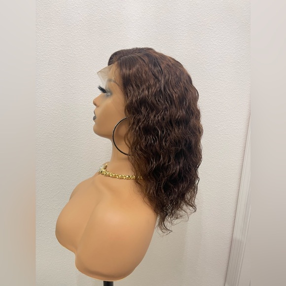 New! Color #4, 12” 13x4 Lacefront, Human Hair Color #4, Wavy Wig - Picture 3 of 10